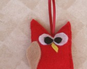 Reba the Red Owl - Felt Ornament
