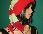 Christmas Red Green Long Stocking Hat Fairy Pixie Elf