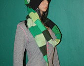 REDUCED 15% Custom Super Six Foot Long Unique Upcycled Reversible Jersey Stocking Elf Fairy Hat Scarf Combination