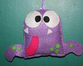 Purple Tooth Fairy Hanging Monster Cute Felt Ornament
