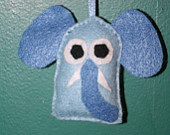 Baby Blue Elephant Cute Felt Ornament Hanging