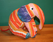 Cute Elephant Plush Stuffed Animal Nursery Stripes Colorful Circus Boy Girl